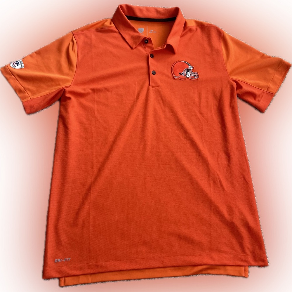 Nike Dri-Fit Cleveland Browns NFL Athletic Polo Shirt Mens Size L